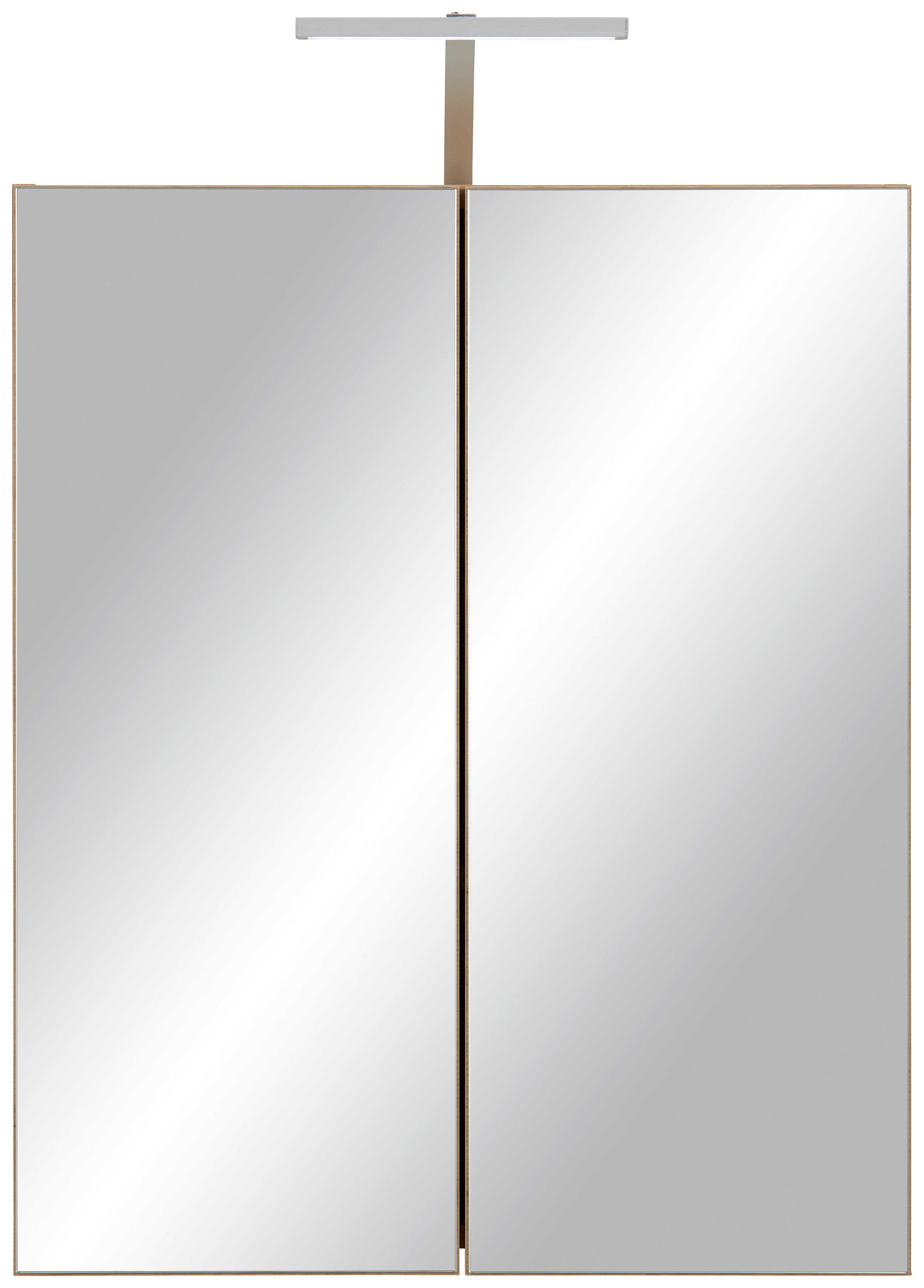 Tükrös Szekrény Calvi - tölgyfa, Modern, faalapú anyag/Üveg (60/73/17,5cm) - Mömax