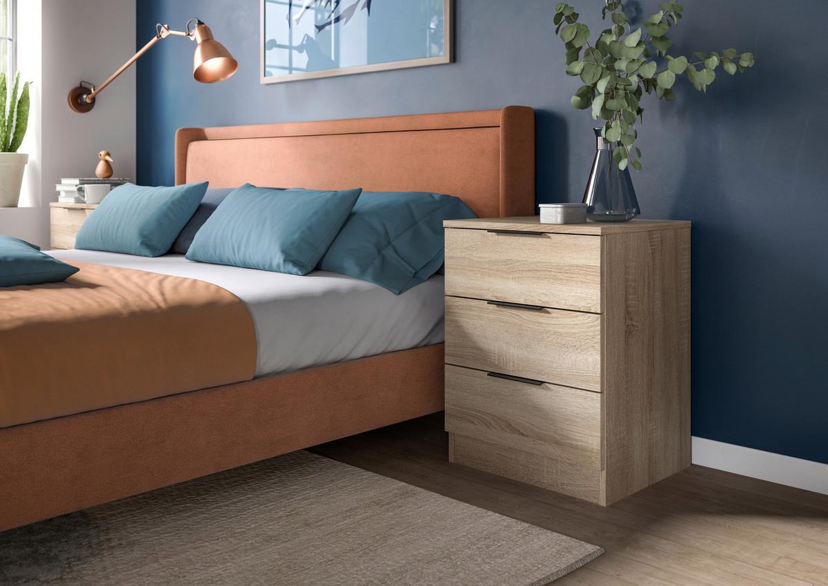 Nachtkästchen Kopenhagen Sonoma Eiche B: 45 Cm - Schwarz/Sonoma Eiche, MODERN, Holzwerkstoff (45/60/40cm) - MID.YOU