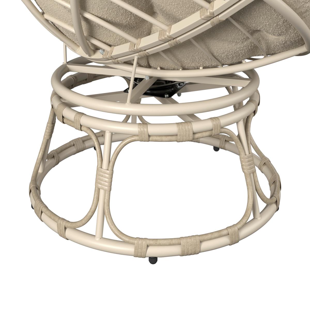 ZÁHRADNÉ RELAXAČNÉ KRESLO HERMI - béžová, Basics, kov/textil (99/82/99cm)