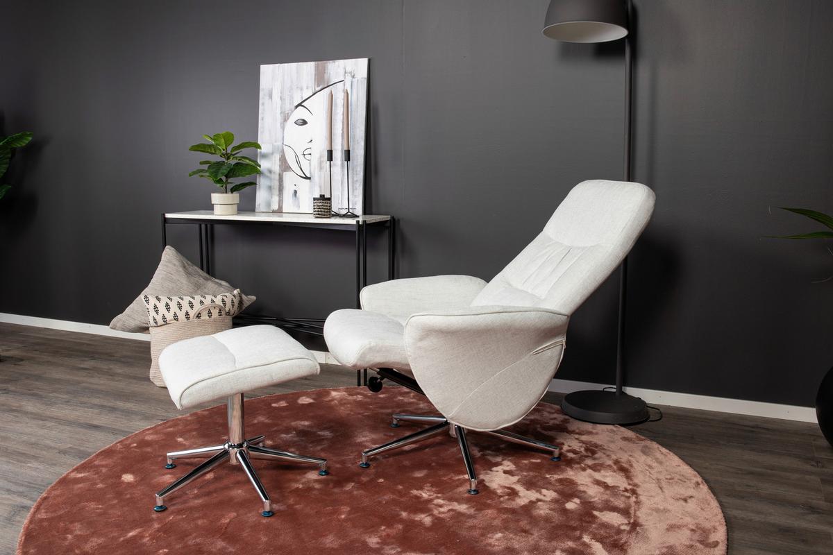 Relaxsesselset Rolf - Hellgrau, Design, Textil/Metall (77/104,5/82cm) - Livetastic