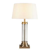 Tischleuchte Eu5141ab Pedestal - Messingfarben/Weiß, KONVENTIONELL, Glas/Textil (37/62cm)