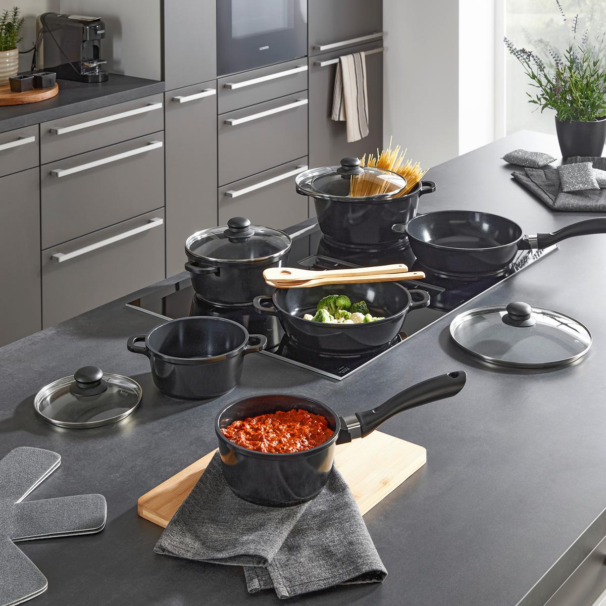 Sada hrncù FREDERIC - černá/průhledné, Konvenční, kov/plast - Based