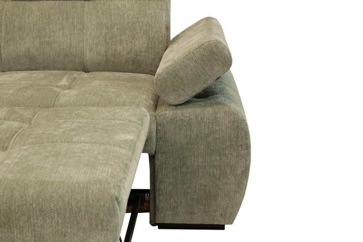 Rohová sedačka VEGAS, levá, šalvějově zelená žinylka - černá/šalvějově zelená, Design, dřevo/textil (173/294cm)