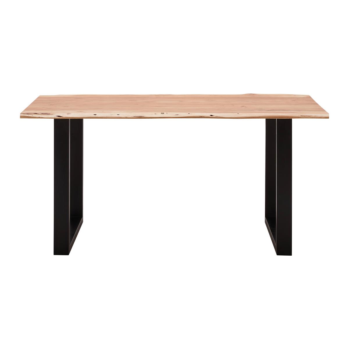 Jídelní stůl z masivu MALMO 160x85 cm - černá/barvy akácie, Moderní, kov/dřevo (160/85/76cm) - Bessagi Home