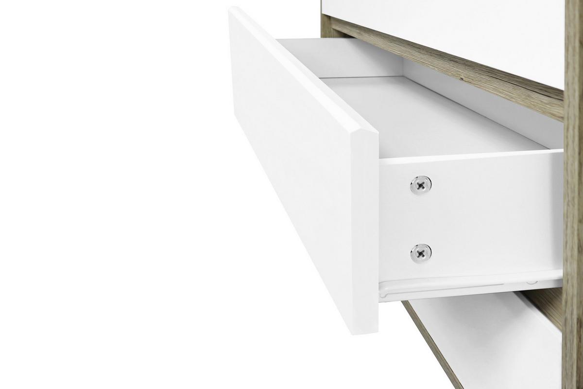 Kommode Weiß, Naturfarben B: 80cm - Naturfarben/Weiß, Design, Holzwerkstoff (80/118/40cm) - Livetastic