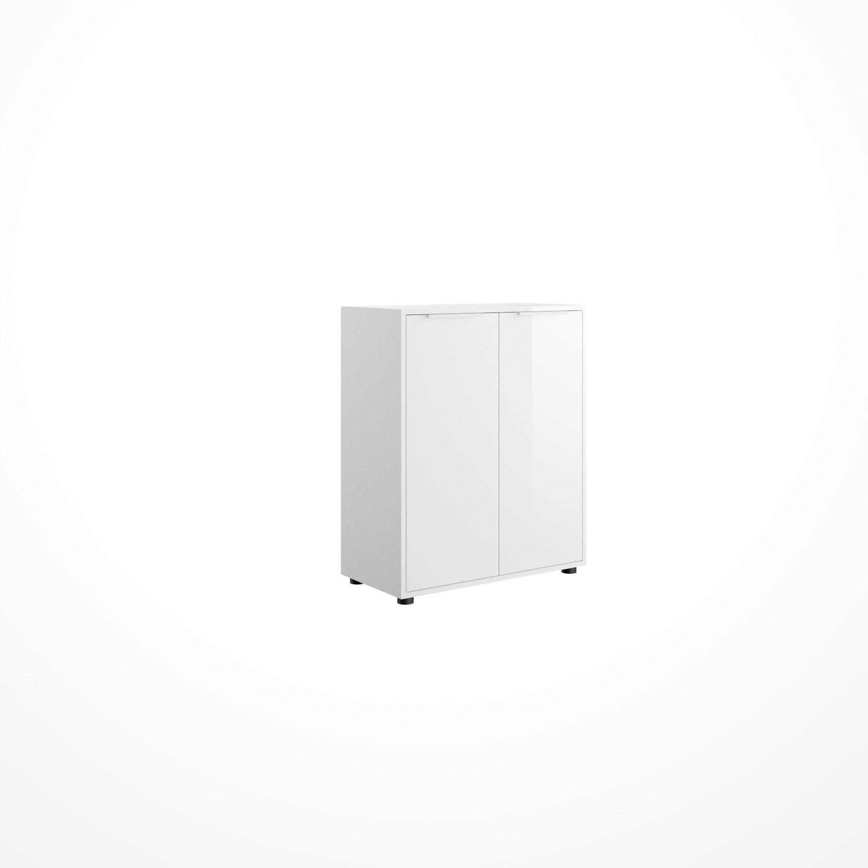Komód Espresso 72/87,6 Cm - magasfényű fehér, faalapú anyag (72/87,6/35,3cm)