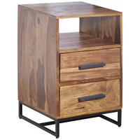 Nachttisch Sheeshamfarben B: 40 cm - Sheeshamfarben/Schwarz, Design, Holz/Metall (40/66/35cm) - MID.YOU