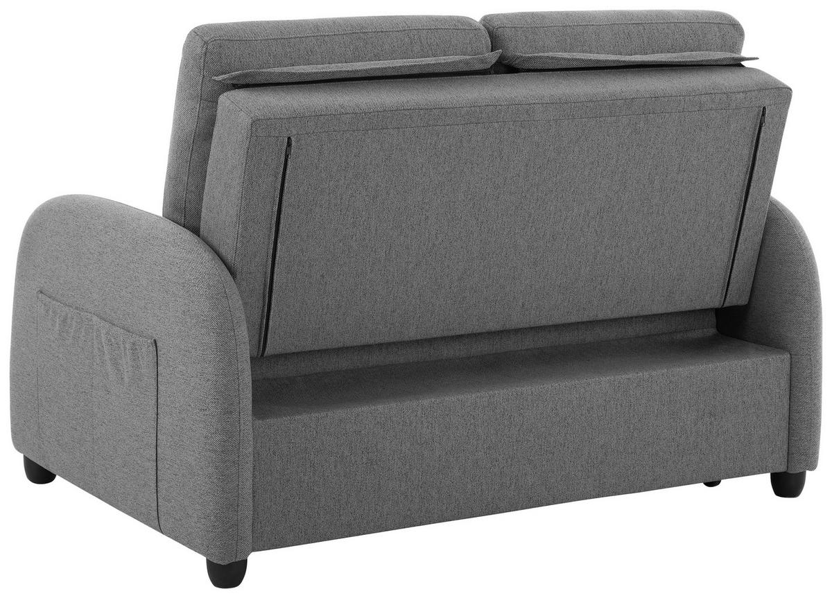 Rozkladacia pohovka COSMO, tmavosivá, max. 240 kg - čierna/tmavosivá, Design, textil/plast (140/94/95cm) - Livetastic