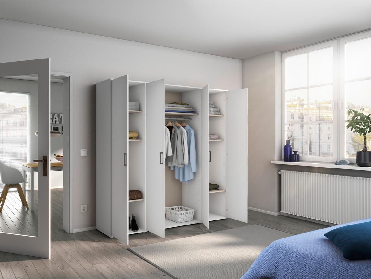Drehtürenschrank Voyager Weiß B: 187 cm - Weiß, MODERN, Holzwerkstoff (187/194/53cm) - Rauch Möbel