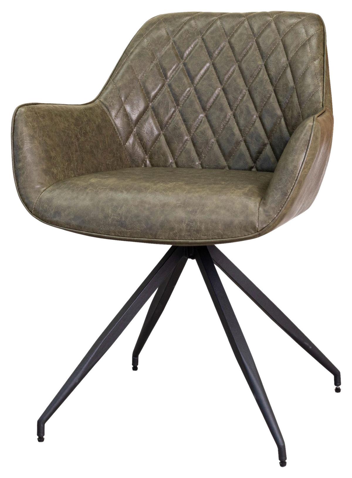 Armlehnstuhl-Set Gabi Dunklegrün - Dunkelgrün/Schwarz, KONVENTIONELL, Textil/Metall (62/82/61cm) - MID.YOU