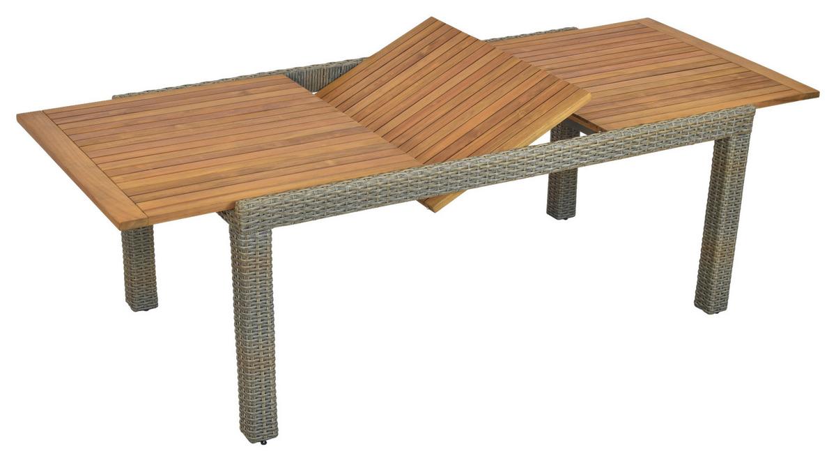 Gartentisch ausziehbar Metall/Kunststoff L 180-240 cm - Beige, MODERN, Holz/Kunststoff (180-240/100/74cm) - Gardenson