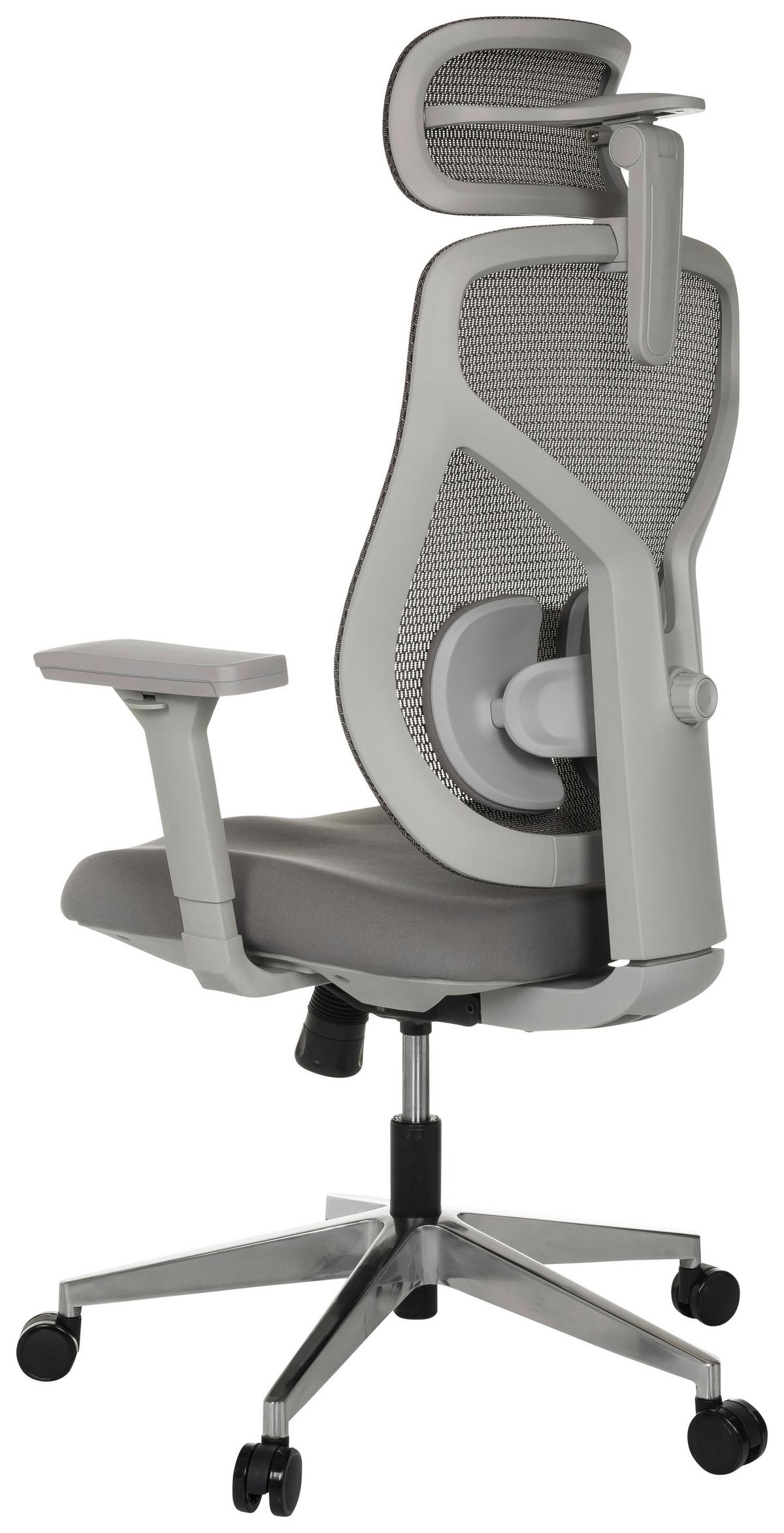 Drehstuhl Cassilis W Grau B: 71 Cm - Silberfarben/Grau, MODERN, Kunststoff/Textil (71/123 - 146/65cm) - MID.YOU