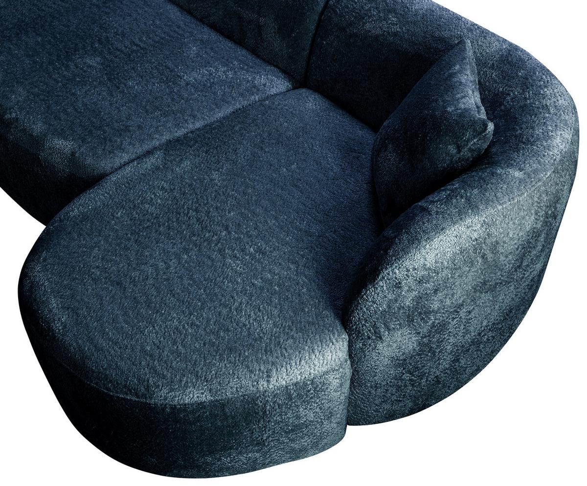 Ecksofa Flick Blau/Schwarz, 143 cm - Blau/Schwarz, Design, Textil (143/264cm) - MID.YOU