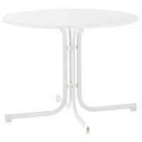 Gartentisch Klappbar Stahl D: 100cm - Weiß, MODERN, Holzwerkstoff/Metall (100/72cm) - Sieger