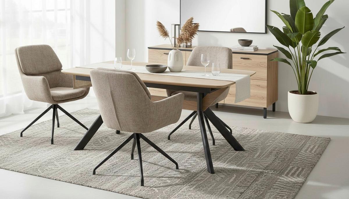 Esstisch Riga Naturfarben/SchwarzL:160-200cm - Schwarz/Naturfarben, MODERN, Holzwerkstoff/Metall (160-200/95/76cm) - Livetastic