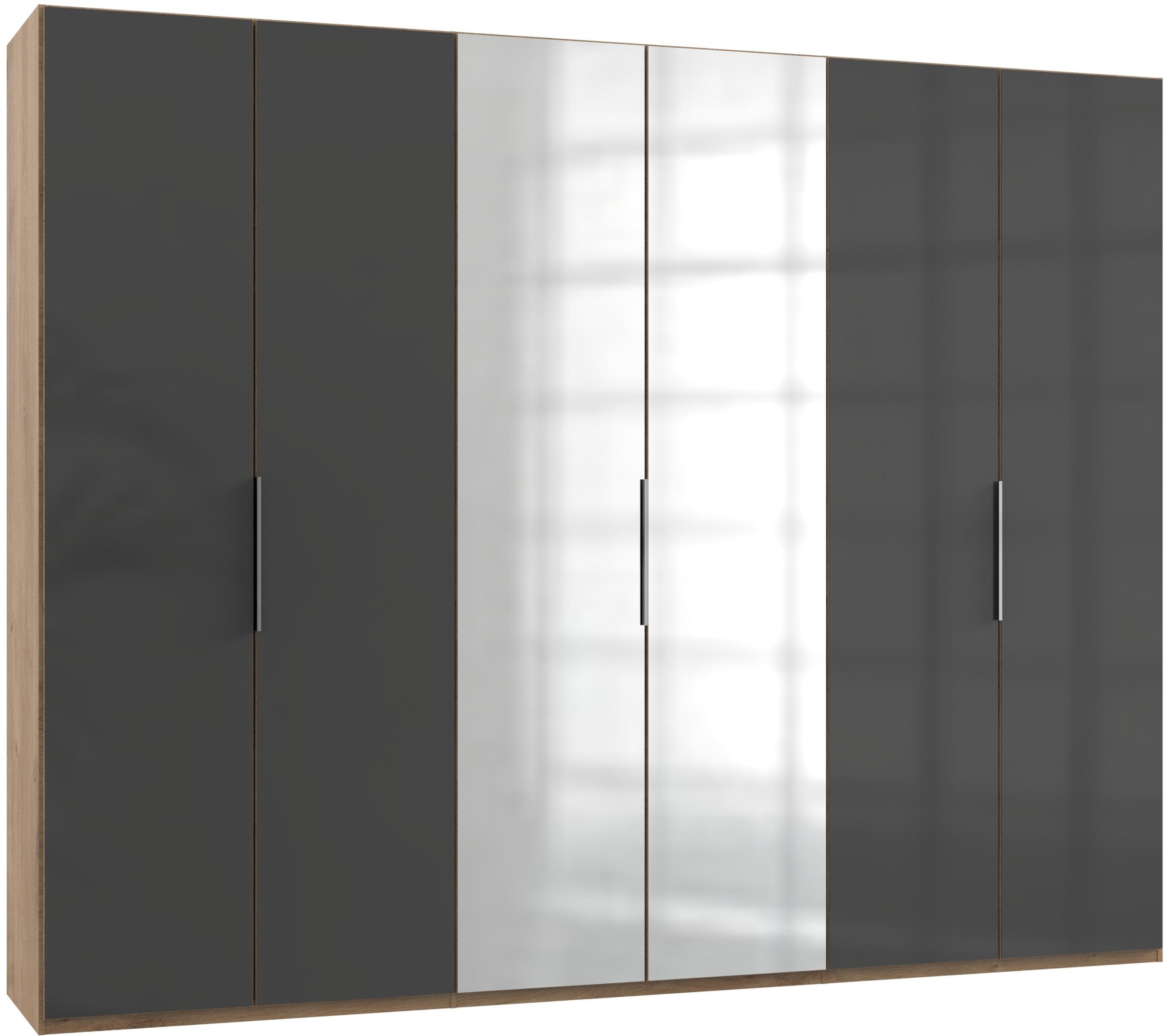 Drehtürenschrank 300cm Level, Grau/eiche Dekor - Eichefarben/Grau, MODERN, Glas/Holzwerkstoff (300/236/58cm) - MID.YOU