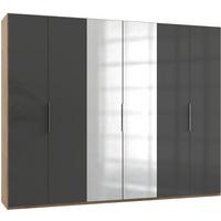 Drehtürenschrank 300cm Level, Grau/eiche Dekor - Eichefarben/Grau, MODERN, Glas/Holzwerkstoff (300/236/58cm) - MID.YOU