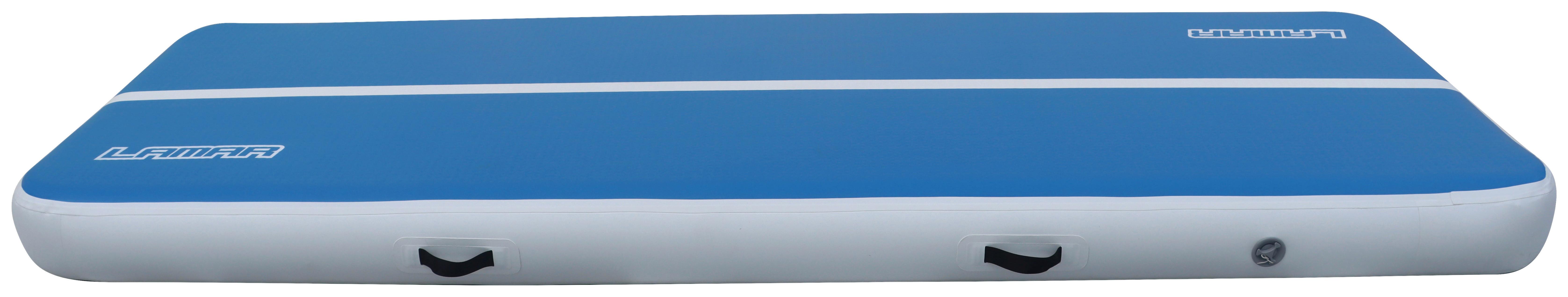 Gymnastikmatte Kunststoff Blau /Weiß Rutschfest 300x100 cm - Blau/Weiß, Basics, Kunststoff (300/100/20cm)