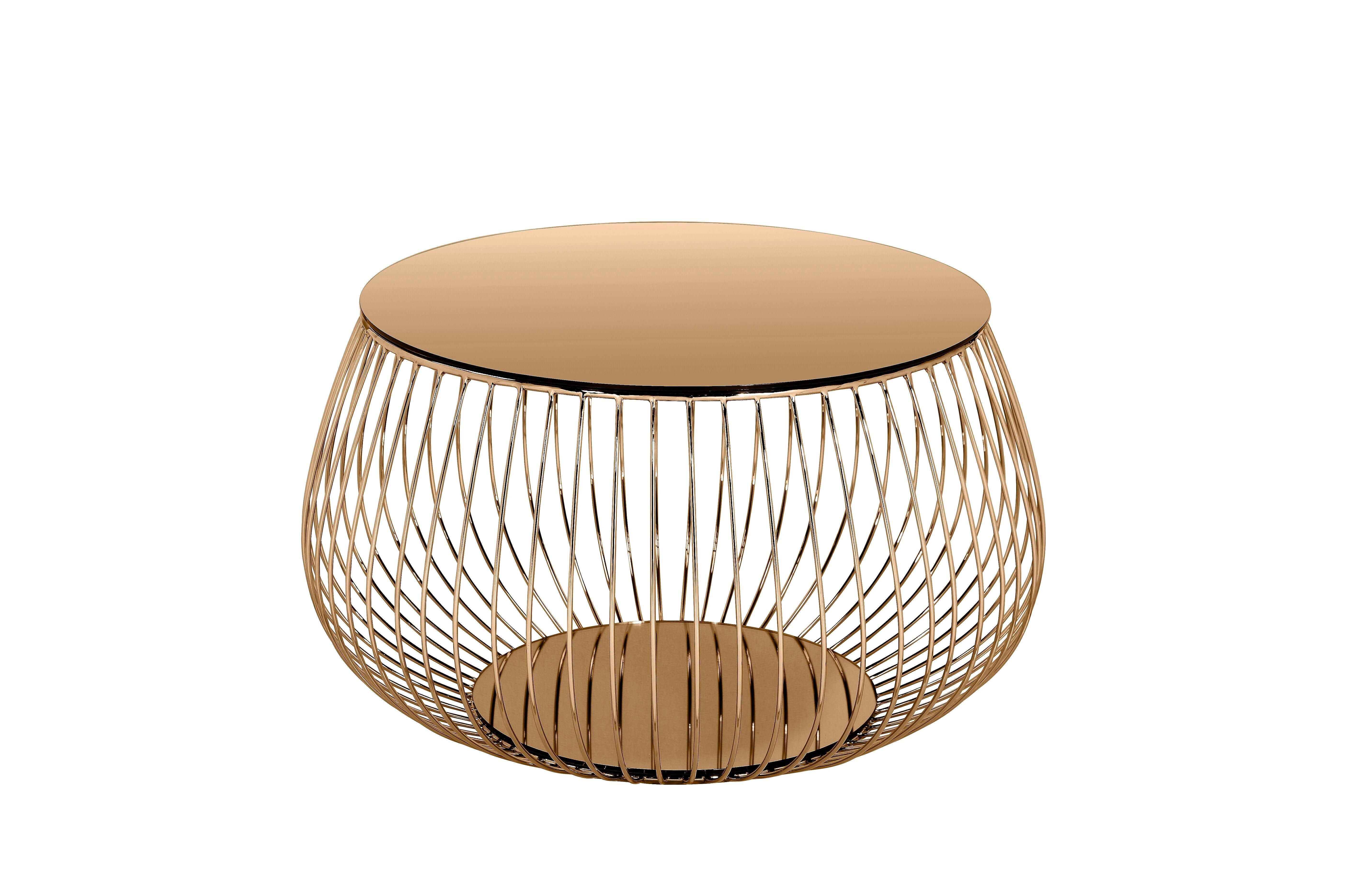 COUCHTISCH Roségold L: 72 cm - Roségold, Design, Glas/Metall (72/72/42cm) - Livetastic