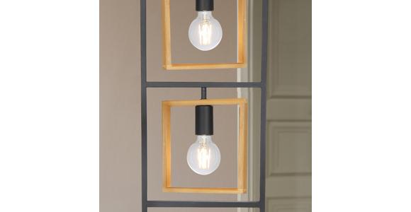 Stehlampe Holz Madeleine Schwarz/natur Mit Schalter - Schwarz, ROMANTIK / LANDHAUS, Holz/Metall (30/20/118cm) - James Wood