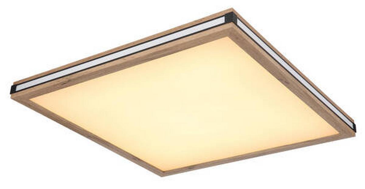 LED-Deckenleuchte 41589d3 - Dunkelbraun/Opal, Natur, Holzwerkstoff/Kunststoff (60/60/7,5cm) - Globo