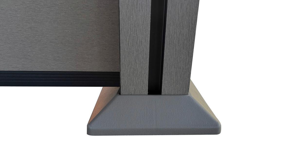WPC Sichtschutz "Valla", 1 Element + 2 Pfosten - Schwarz, Basics, Kunststoff (190/10/130cm)