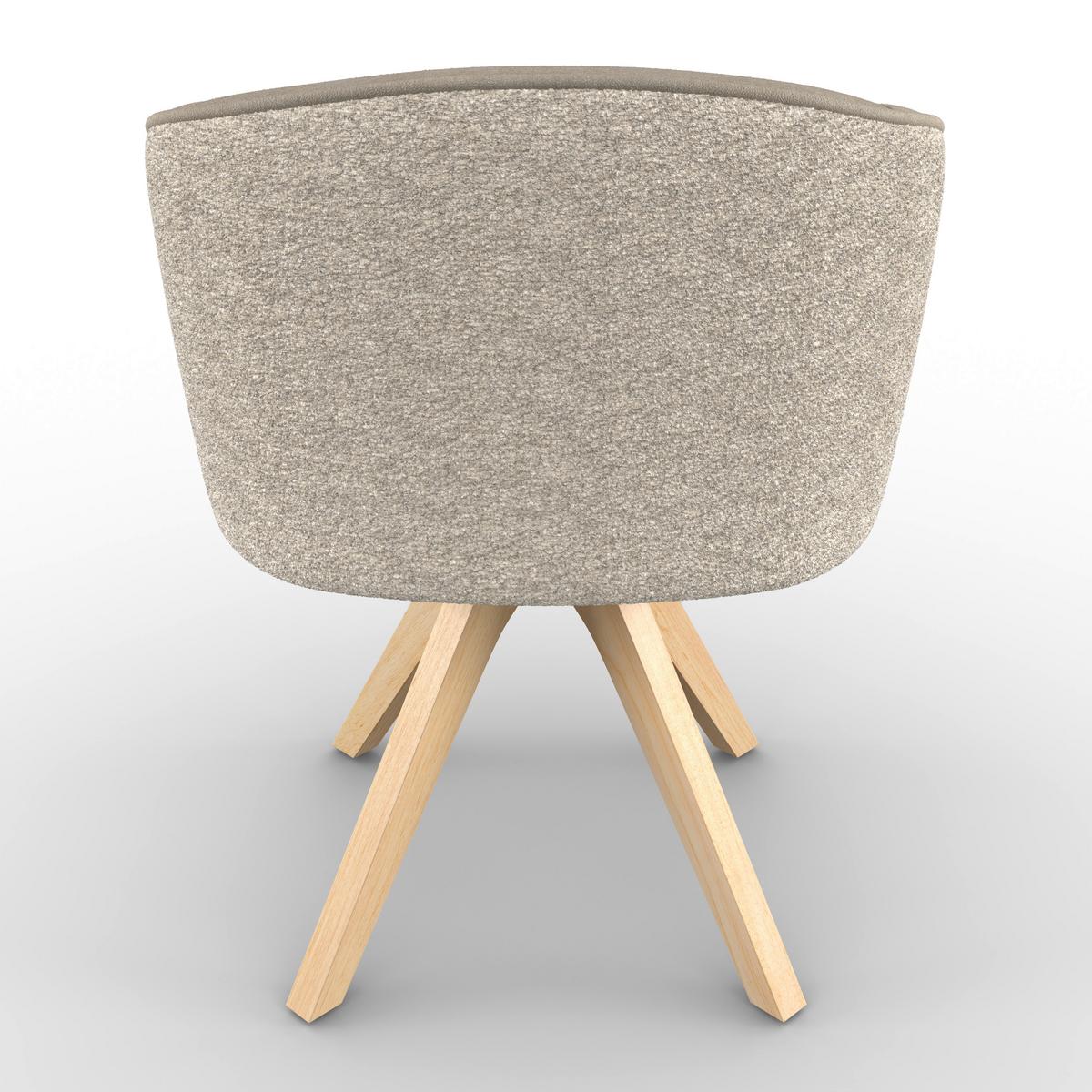 STOLIČKA S PODRÚČKAMI EMMIE - farba duba/taupe, Modern, drevo/textil (60/75/60cm) - Bessagi Home