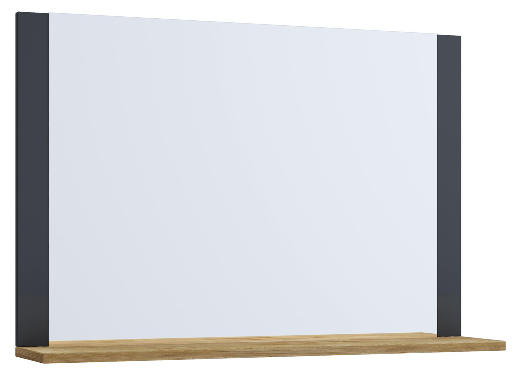Badspiegel Vcb10 BxH: 80x65 cm mit Ablage Eiche Dekor - Eichefarben/Anthrazit, Basics, Holzwerkstoff (80/65/16,6cm) - MID.YOU