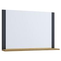 Badspiegel Vcb10 BxH: 80x65 cm mit Ablage Eiche Dekor - Eichefarben/Anthrazit, Basics, Holzwerkstoff (80/65/16,6cm) - MID.YOU