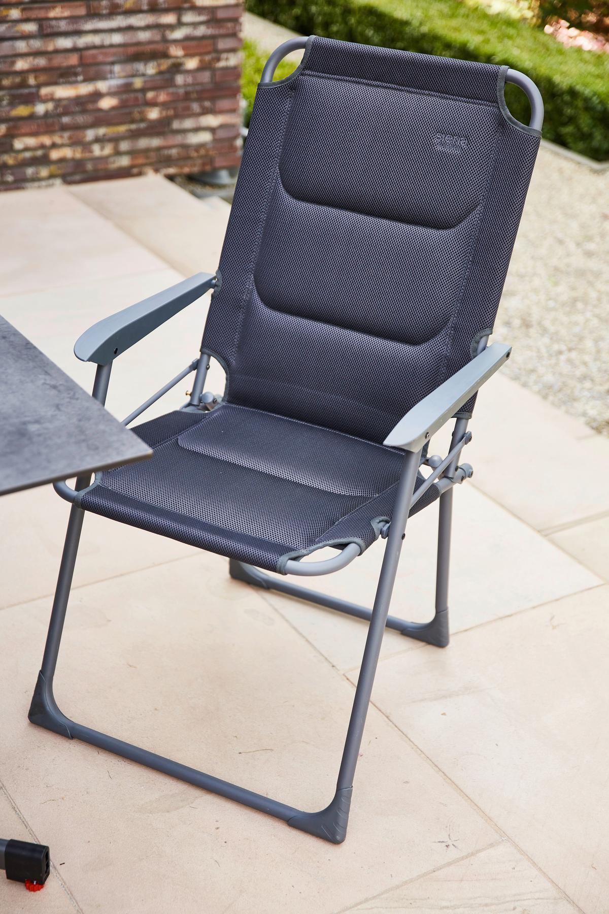 Gartenset Premium mit Klappstühlen - Anthrazit/Schwarz, KONVENTIONELL, Kunststoff/Textil - Siena Garden