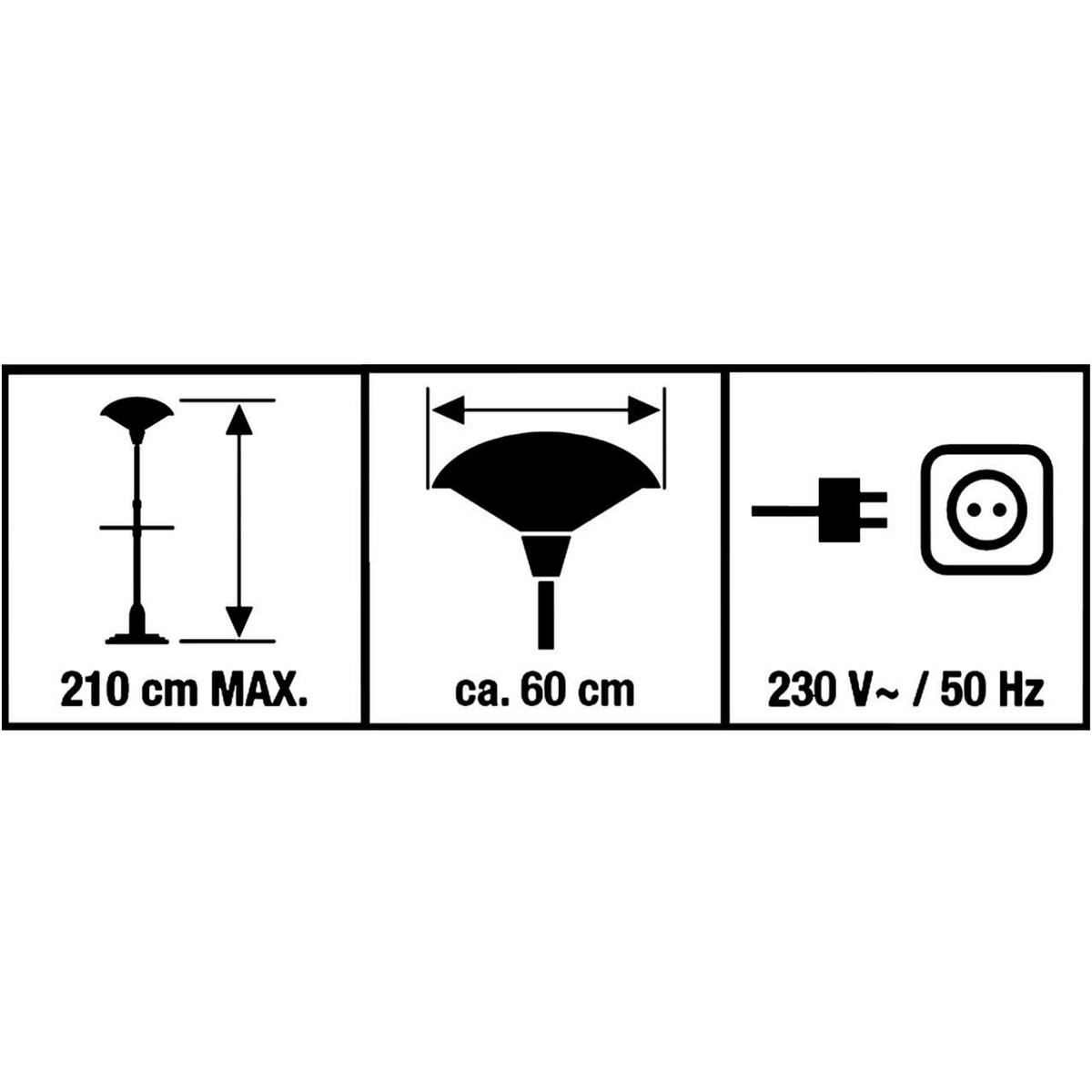 Terrassenstrahler Halogen - Alufarben, Basics, Metall (60/190/60cm)