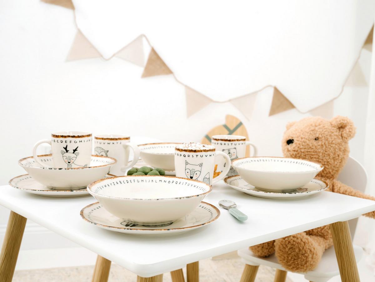 Kindergeschirrset Multicolor Steinzeug Eule - Multicolor, Basics, Keramik - Creatable