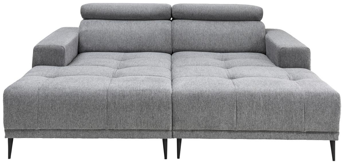 Ecksofa Intera Silberfarben, S: 200x188 Cm - Silberfarben/Schwarz, KONVENTIONELL, Textil (200/188cm) - Livetastic