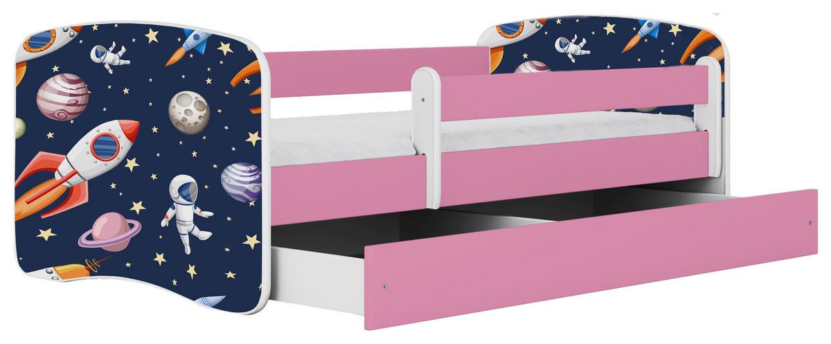 Kinder-/Juniorbett Babydreams inkl. Matratze 80x160 - Pink/Birkefarben, MODERN, Holz/Holzwerkstoff (80/160cm) - MID.YOU