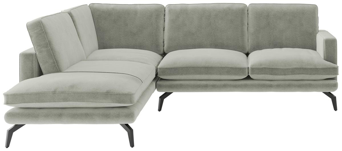 Ecksofa Bali - Hellbraun/Hellgrau, Design, Textil (202/250cm) - Livetastic
