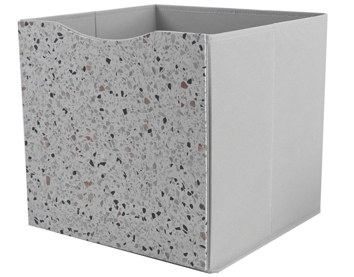 Skládací krabice BETTY - šedá, Konvenční, kompozitní dřevo/textil (33/33/32cm) - Mömax