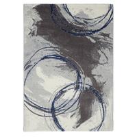 Webteppich Hellgrau/ Navy Mila 80x150 cm - Hellgrau/Dunkelblau, MODERN, Textil (80/150cm) - Ondega
