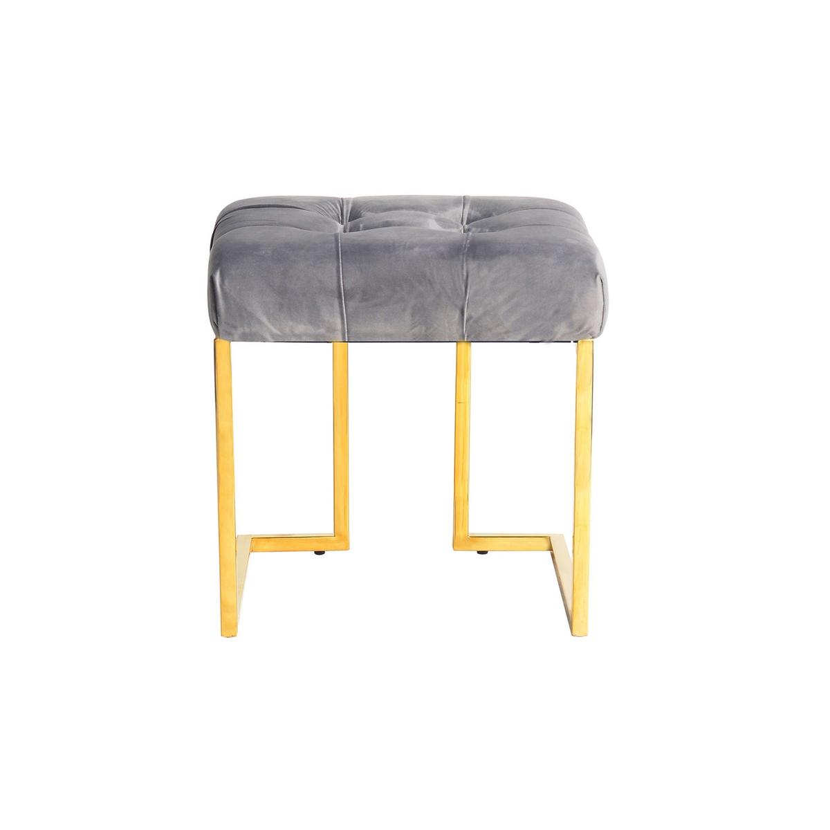 Hocker Rare 100 Grau B: 48 cm - Goldfarben/Grau, Design, Textil (48/48/48cm) - Kayoom