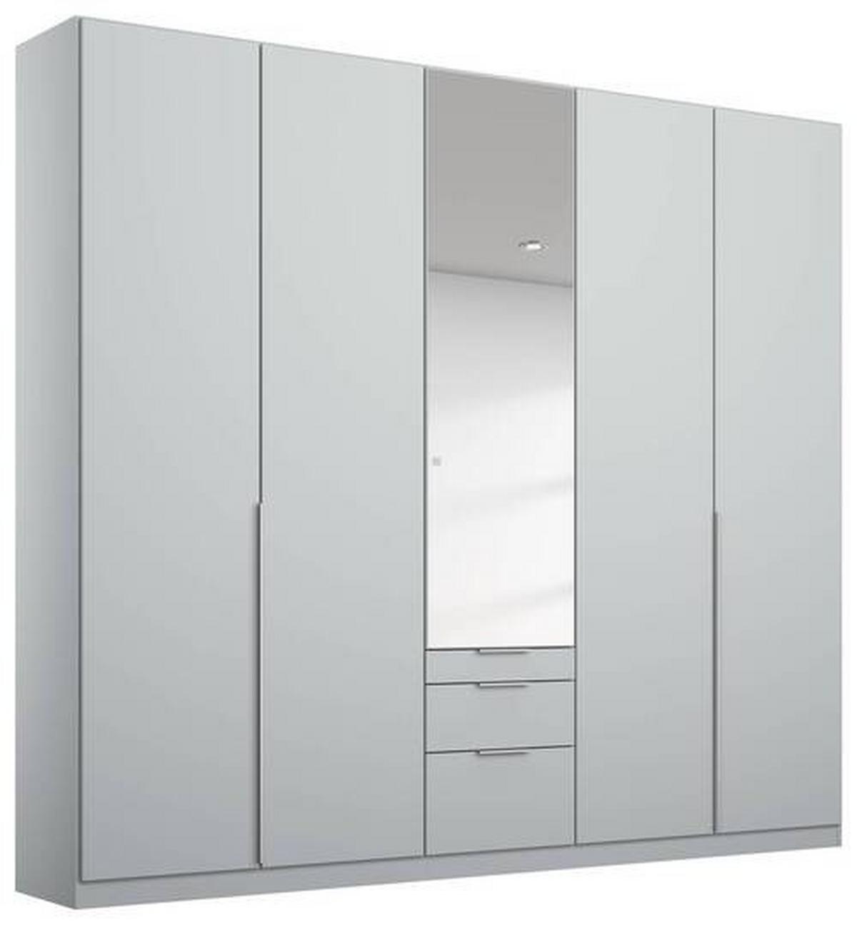 SKRIŇA S OTOČNÝMI DVERAMI ALABAMA - svetlosivá/strieborná, Modern, kompozitné drevo (226/229/54cm)
