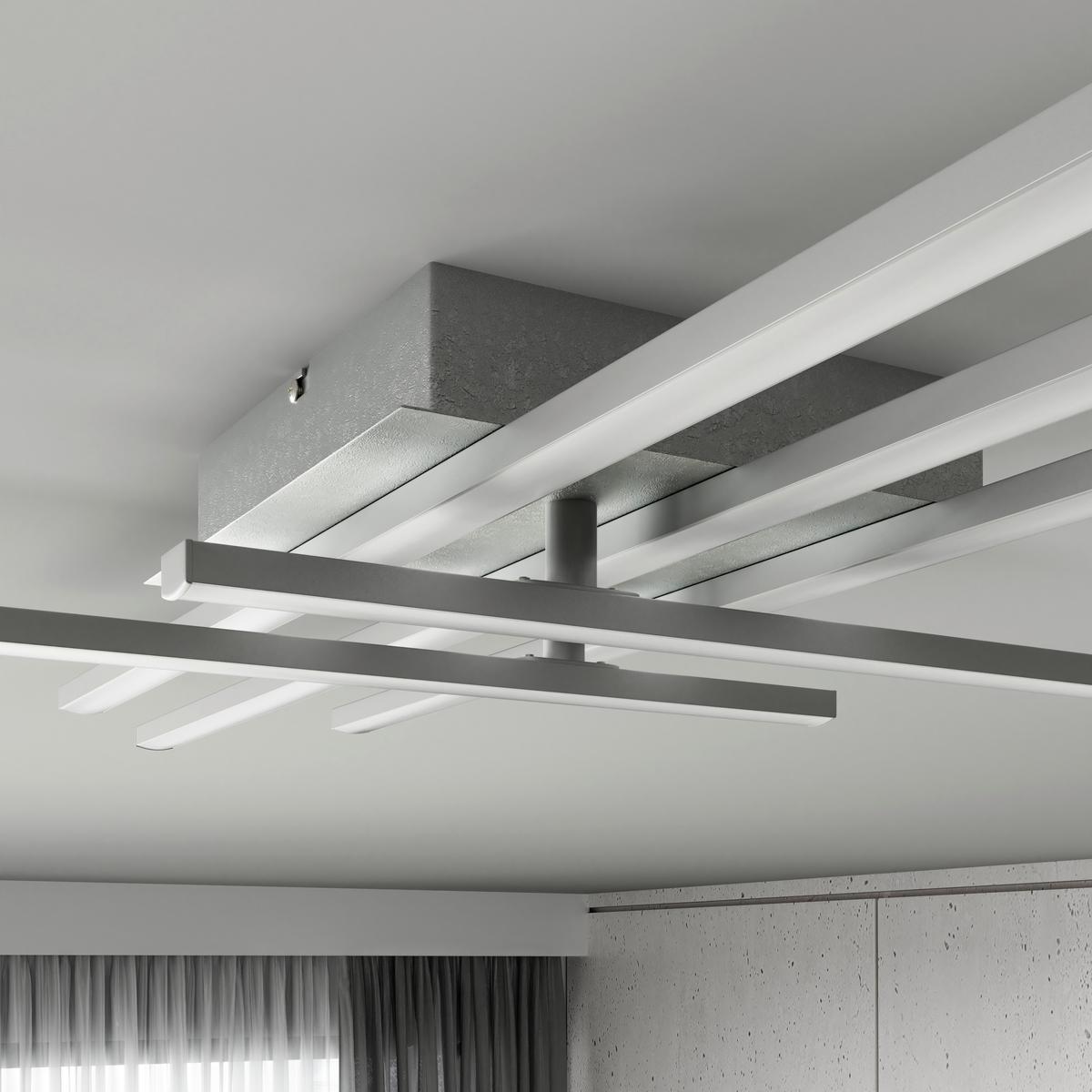 LED-DECKENLEUCHTE CINDY - Silberfarben, Basics, Kunststoff/Metall (40/69/6,5cm) - Luca Bessoni