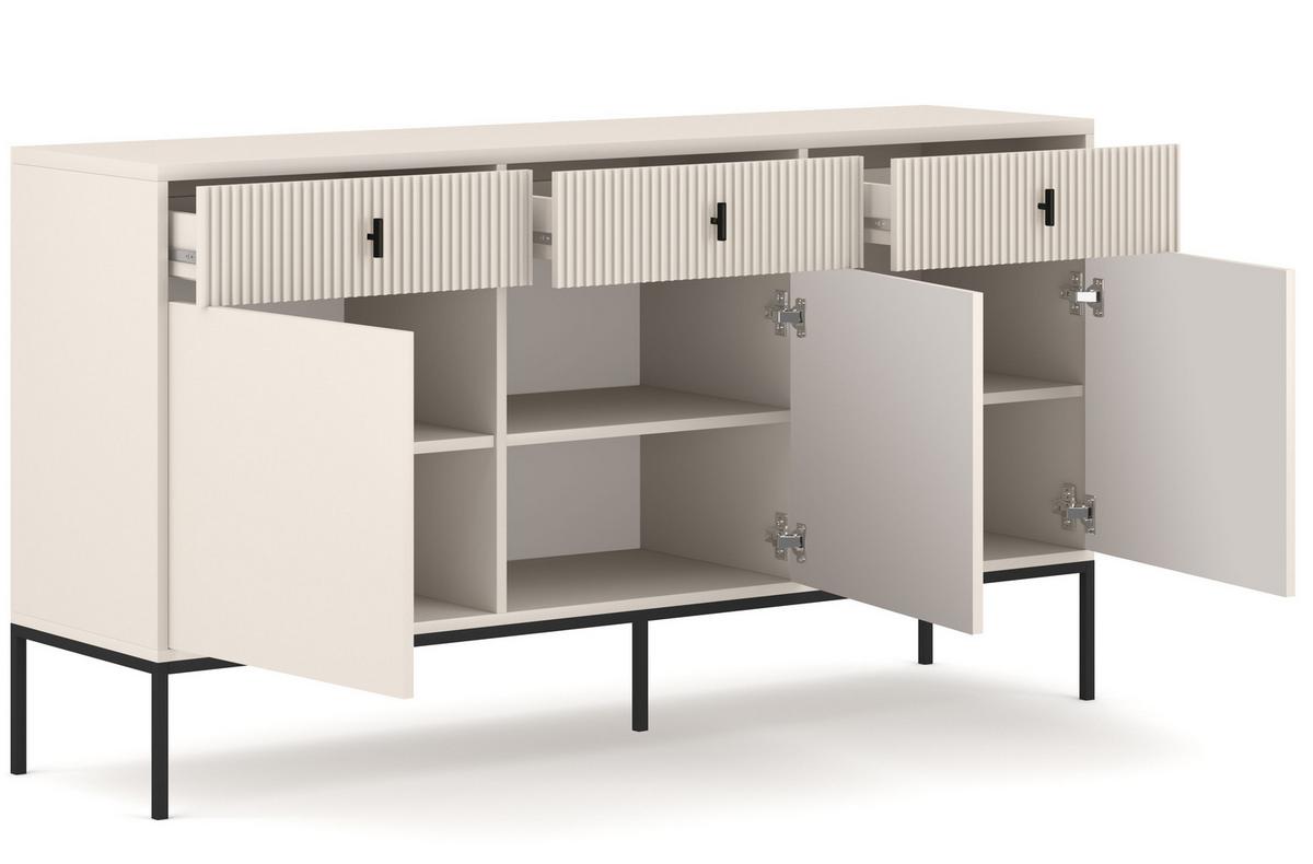 Komoda, barva kašmírová, š: 154,5 cm - kašmírová, Design, kompozitní dřevo (154,5/82,6/39cm) - P & B