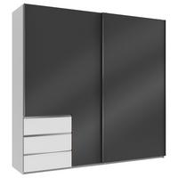 Schwebetürenschrank B: 250 Cm Level Grau/weiß - Weiß/Grau, MODERN, Holzwerkstoff (250/236/65cm) - MID.YOU