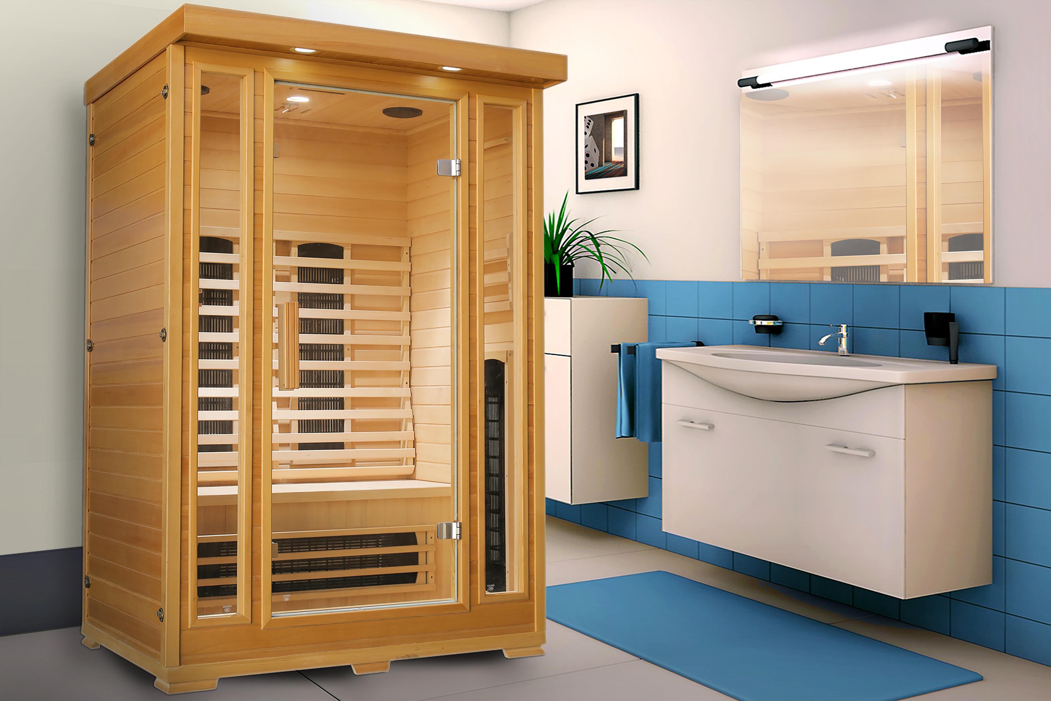 Infrarotkabine 2 Personen 120x190x105 cm Kuppari - Basics, Holz (120/190/105cm)