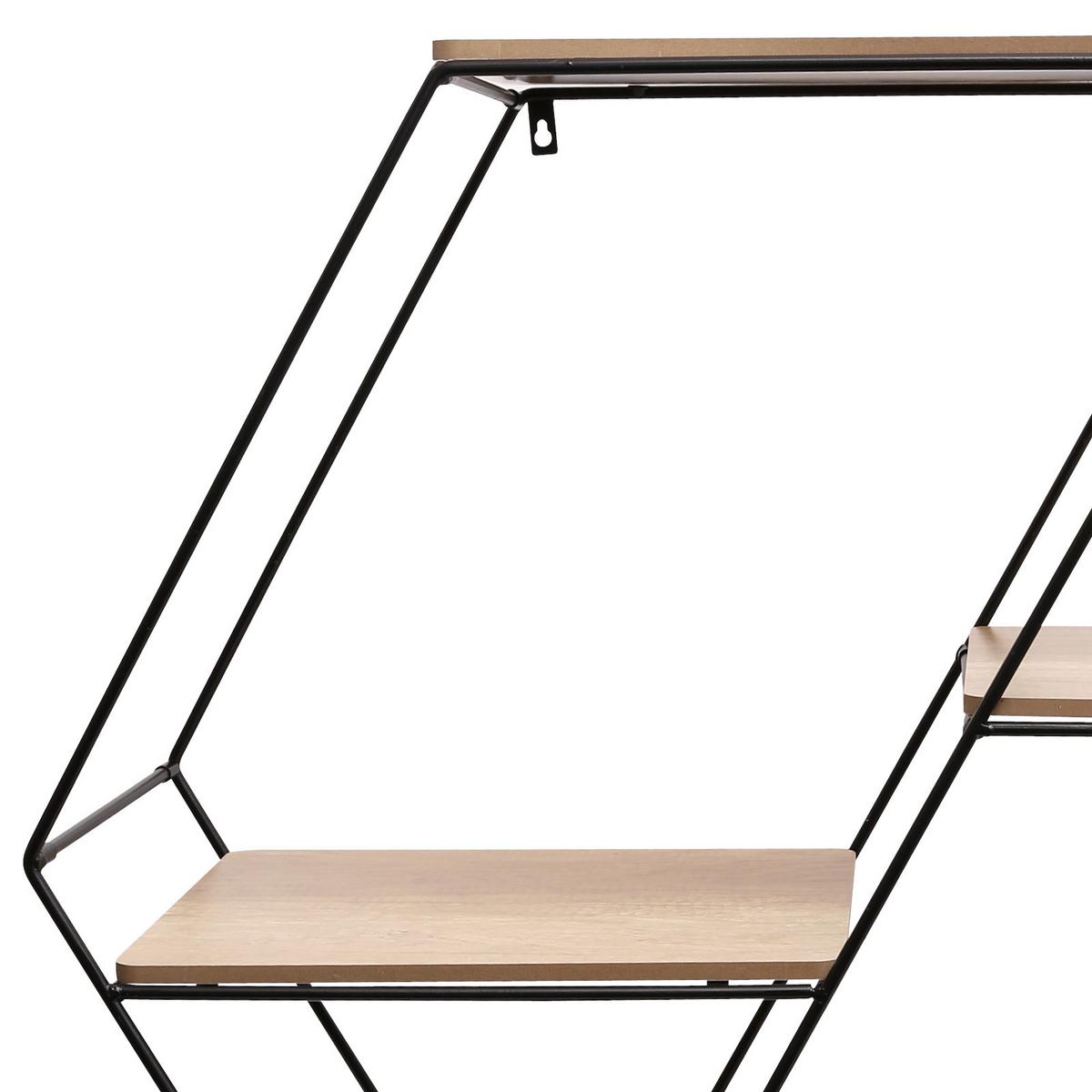 Regal Mailand B: 75 Cm Naturfarben/schwarz - Schwarz/Naturfarben, MODERN, Holzwerkstoff/Metall (75/85/30cm)