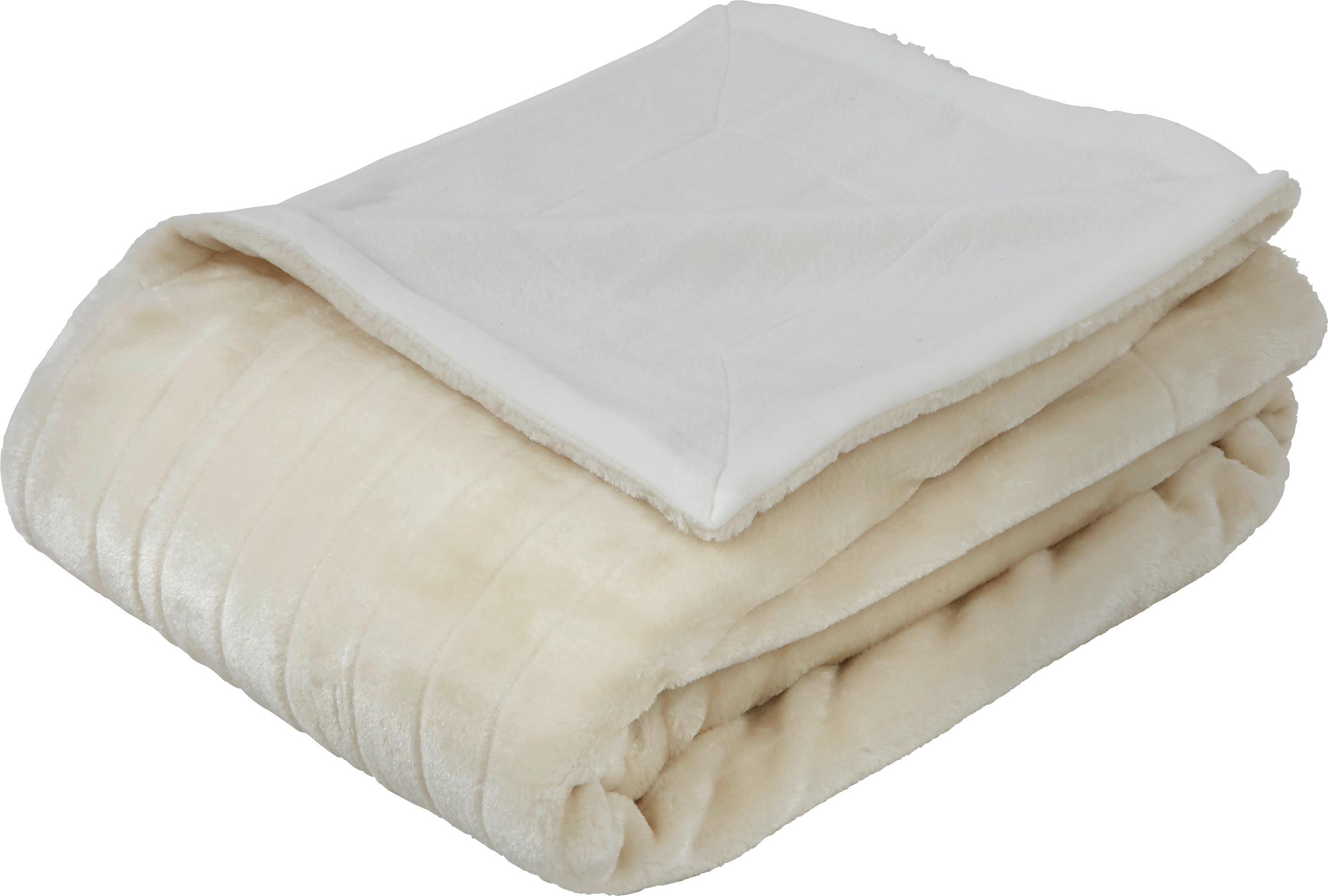 Kuscheldecke Emma Naturfarben 150x200 Cm Mit Felloptik - Naturfarben, KONVENTIONELL, Textil (150/200cm) - Ondega