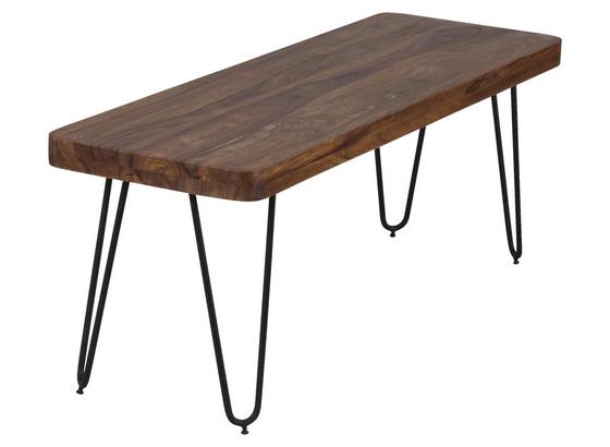 Sitzbank Bagli B: ca. 120 cm - Sheeshamfarben/Schwarz, MODERN, Holz (120/45/40cm) - Livetastic Sitzbank Bagli B: ca. 120 cm - Sheeshamfarben/Schwarz, MODERN, Holz (120/45/40cm) - Livetastic