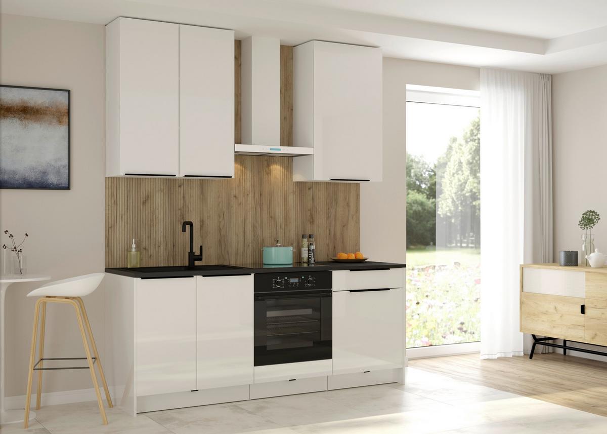 Küchenleerblock Belluno - Weiß Hochglanz/Weiß, Design, Holzwerkstoff (204cm) - MID.YOU