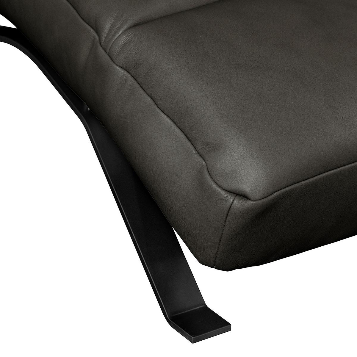 Relaxliege Swing Black Schwarz B: 65 cm - Schwarz, Design, Leder (65/65-95/171cm) - Livetastic