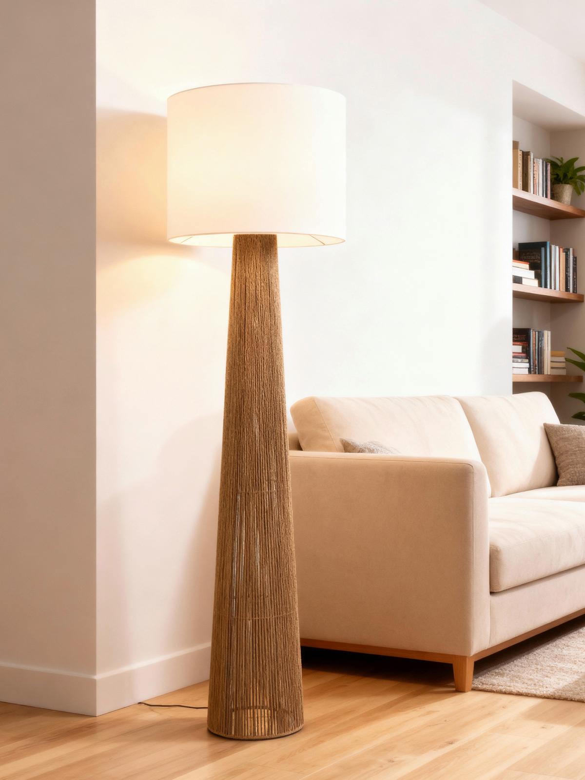 STOJACIA LAMPA MOZU - hnedá/čierna, Modern, kov/textil (35/140cm) - Mömax