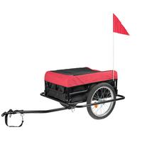 Fahrradanhänger Klappbar Rot/Schwarz mit Reflektoren - Rot/Schwarz, Basics, Textil/Metall (73/17/54cm)